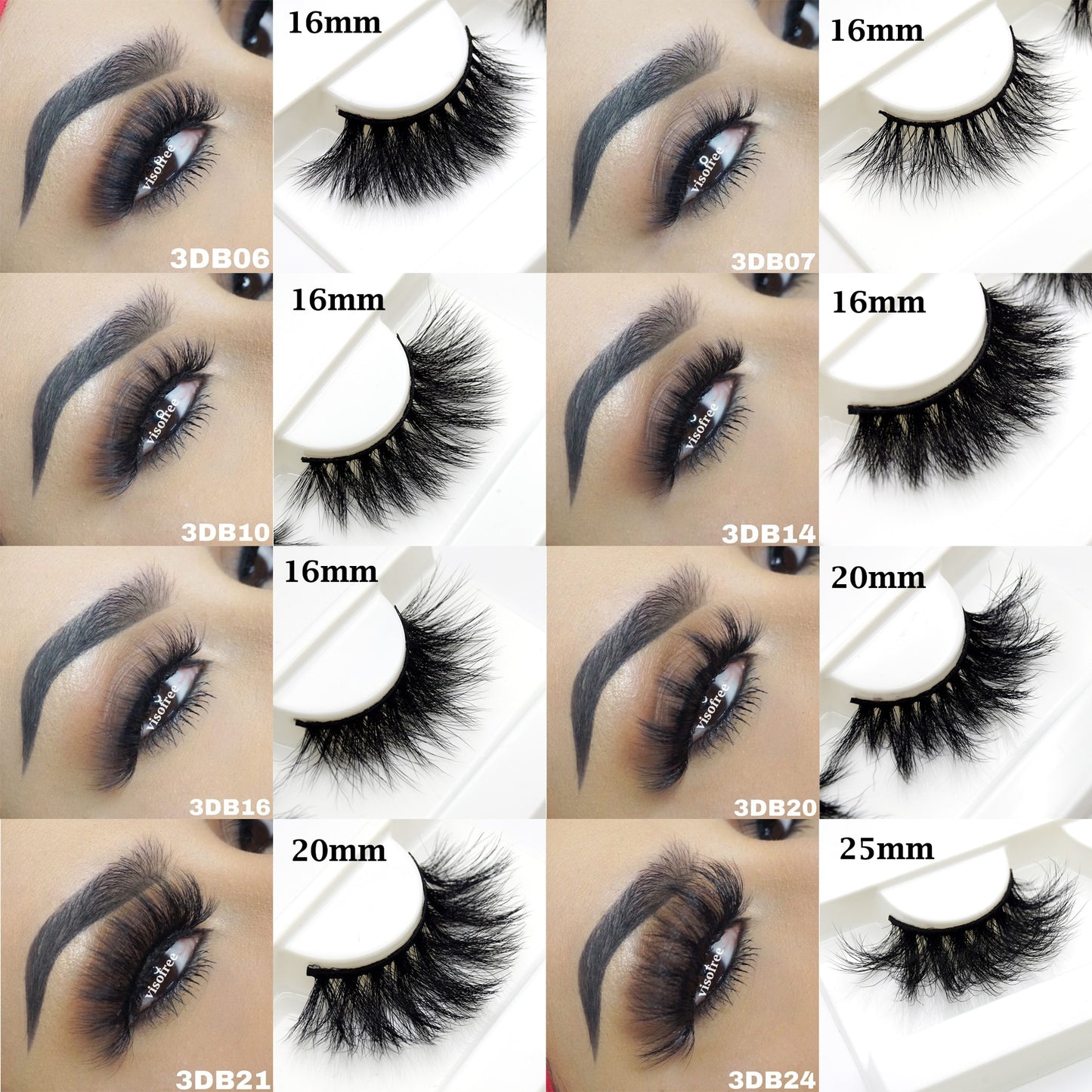 Visofree 5D Mink Eyelashes Long Lasting Mink Lashes Natural Dramatic Volume Eyelashes Extension Thick Long 3D False Eyelashes
