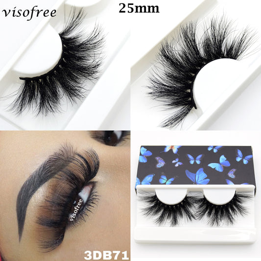 Visofree 5D 밍크 속눈썹 오래 지속되는 밍크 속눈썹 자연 드라마틱 볼륨 속눈썹 확장 두꺼운 긴 3D 가짜 속눈썹