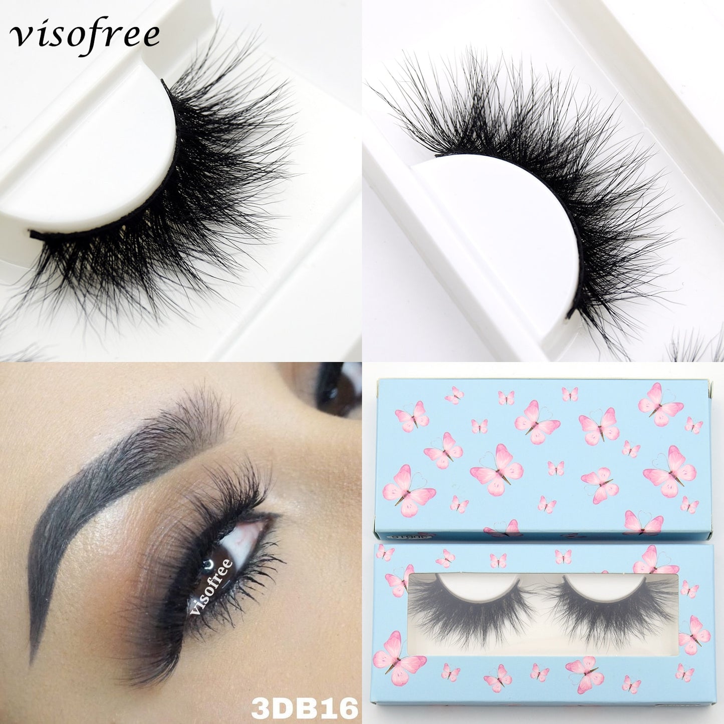 Visofree 5D Mink Eyelashes Long Lasting Mink Lashes Natural Dramatic Volume Eyelashes Extension Thick Long 3D False Eyelashes