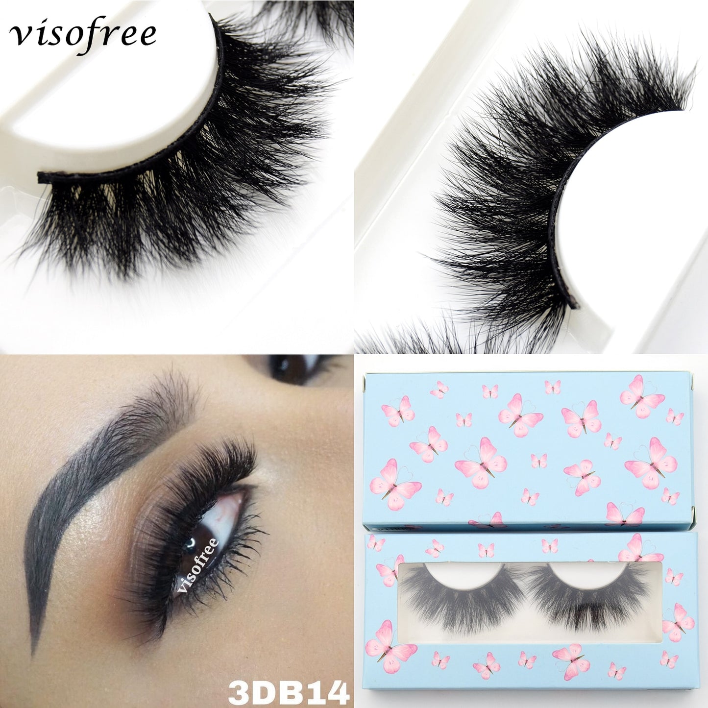 Visofree 5D Mink Eyelashes Long Lasting Mink Lashes Natural Dramatic Volume Eyelashes Extension Thick Long 3D False Eyelashes