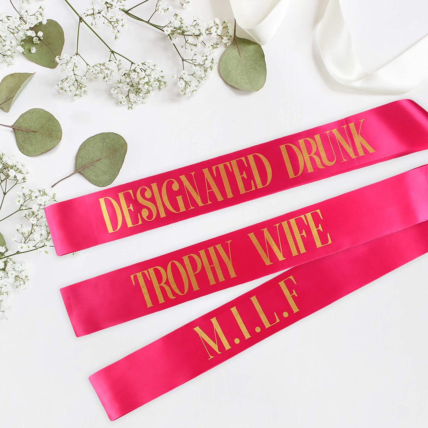 Funny Wedding Party Bride To Be Team Bride Tribe Satin Sash Set Hot Pink Bridal Shower Bachelorette Party Game Decoration Ideas